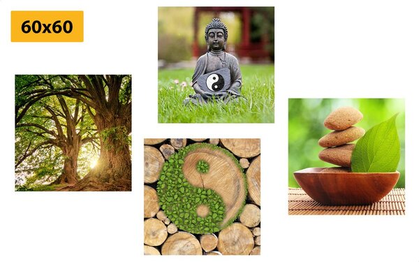 Set di quadri – Feng Shui in verde