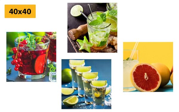 Set di quadri – Drink dai colori vivaci