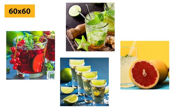 Set di quadri – Drink dai colori vivaci