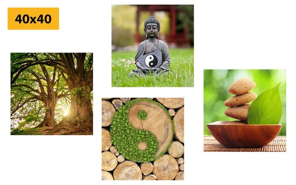 Set di quadri – Feng Shui in verde