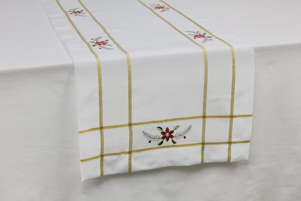 Blanco Raya Centrotavola Natalizio Runner Tavola Ricamato 40x110 cm colore Bianco - 3432