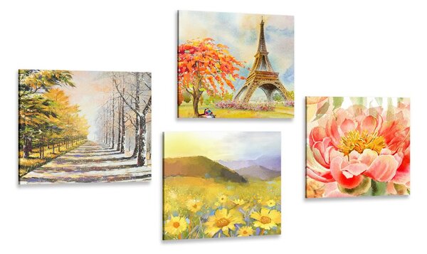 Set di quadri – Pittura a olio in stile romantico