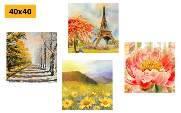Set di quadri – Pittura a olio in stile romantico