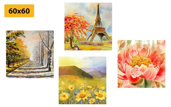Set di quadri – Pittura a olio in stile romantico