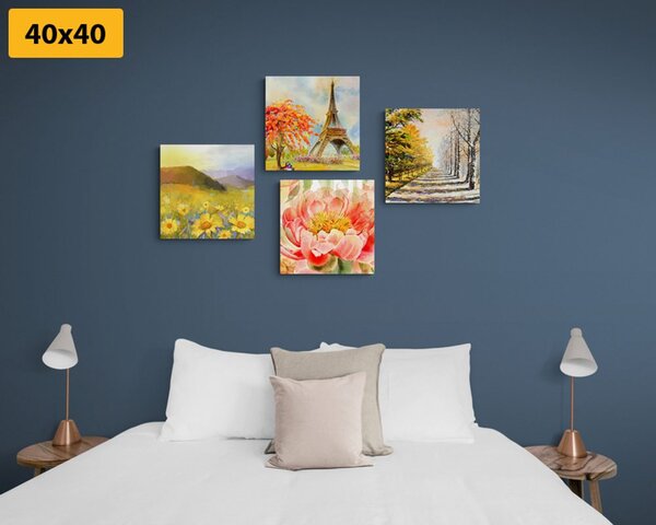 Set di quadri – Pittura a olio in stile romantico