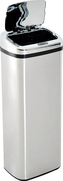 DecHome Cestino Dei Rifiuti Rettangolare In Acciaio Inox con Sensore a Infrarossi 50 lt - 851004