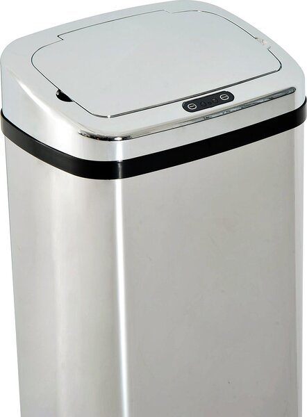 DecHome Cestino Dei Rifiuti Rettangolare In Acciaio Inox con Sensore a Infrarossi 50 lt - 851004
