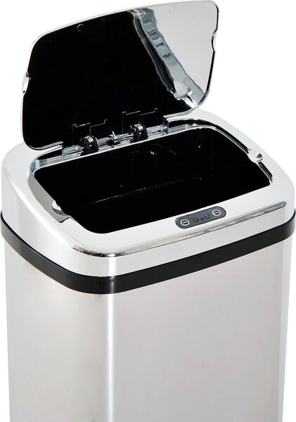 DecHome Cestino Dei Rifiuti Rettangolare In Acciaio Inox con Sensore a Infrarossi 50 lt - 851004