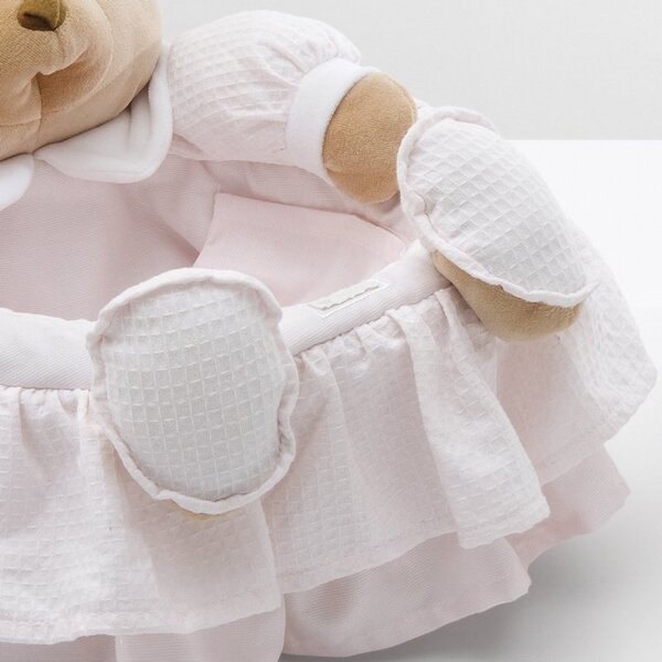 NANAN Cesta portaoggetti Neonato con Orsacchiotto colore Rosa - Puccio
