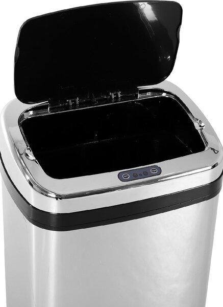DecHome Cestino Dei Rifiuti In Acciaio Inox Sensore Automatico 30L/Quadrato - 300D4