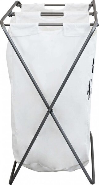 DecHome Cesto Porta Bosch In Ferro e Stoffa colore Bianco - HO806076