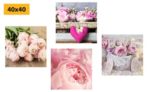 Set di quadri – Fiori in stile vintage