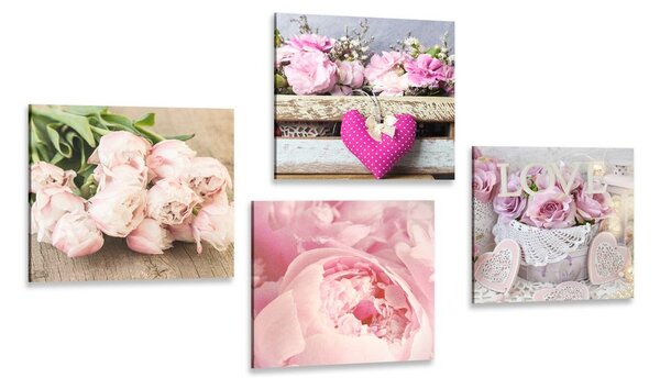 Set di quadri – Fiori in stile vintage