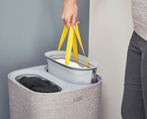 Joseph Joseph Cesto Portabiancheria 60 Litri Con due Scomparti Separati in Tessuto colore Grigio - 50001
