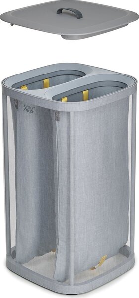 Joseph Joseph Cesto Portabiancheria 60 Litri Con due Scomparti Separati in Tessuto colore Grigio - 50001