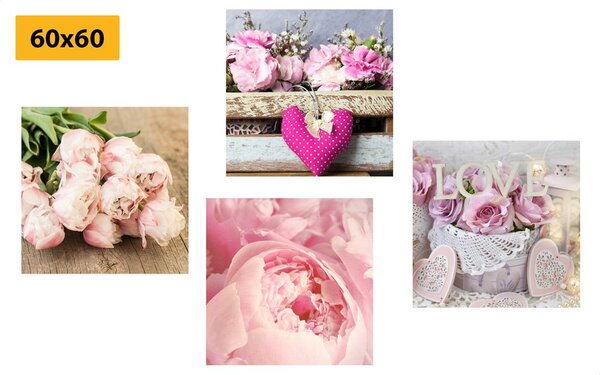 Set di quadri – Fiori in stile vintage