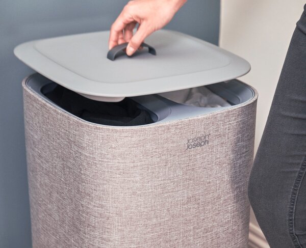 Joseph Joseph Cesto Portabiancheria 60 Litri Con due Scomparti Separati in Tessuto colore Grigio - 50001