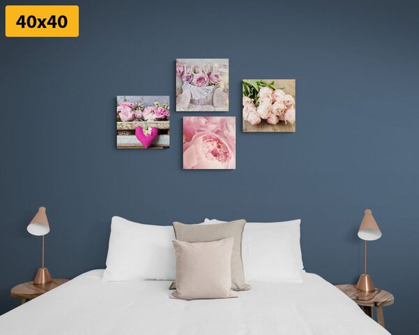 Set di quadri – Fiori in stile vintage