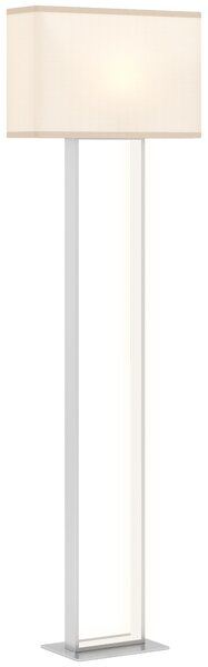 Lampada da Terra Alta 150 cm con 3 Modalità di Luce Interruttore a Pedale Paralume Effetto Lino Bianco