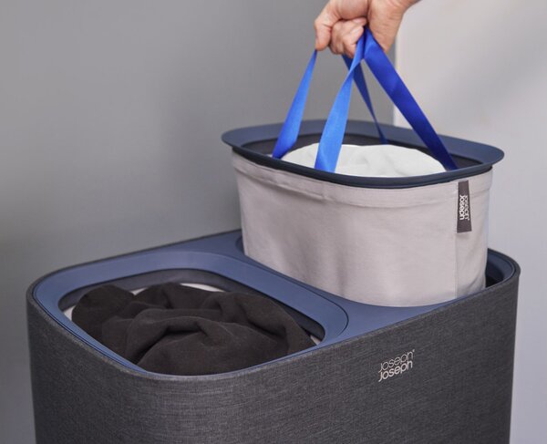 Joseph Joseph Cesto Portabiancheria 90 Litri Con due Scomparti Separati in Tessuto colore Nero - 50004