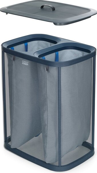 Joseph Joseph Cesto Portabiancheria 90 Litri Con due Scomparti Separati in Tessuto colore Nero - 50004