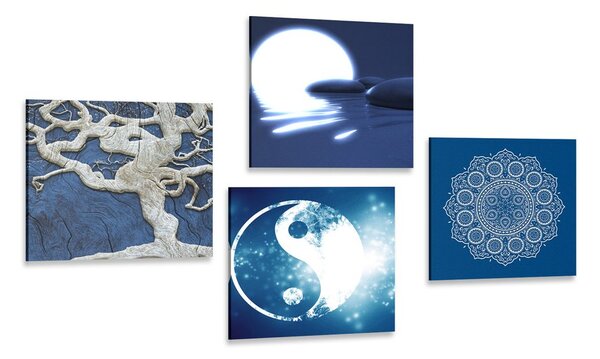 Set di quadri – Feng Shui in blu