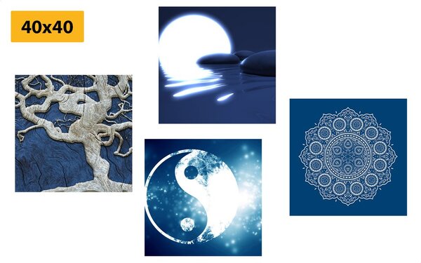Set di quadri – Feng Shui in blu