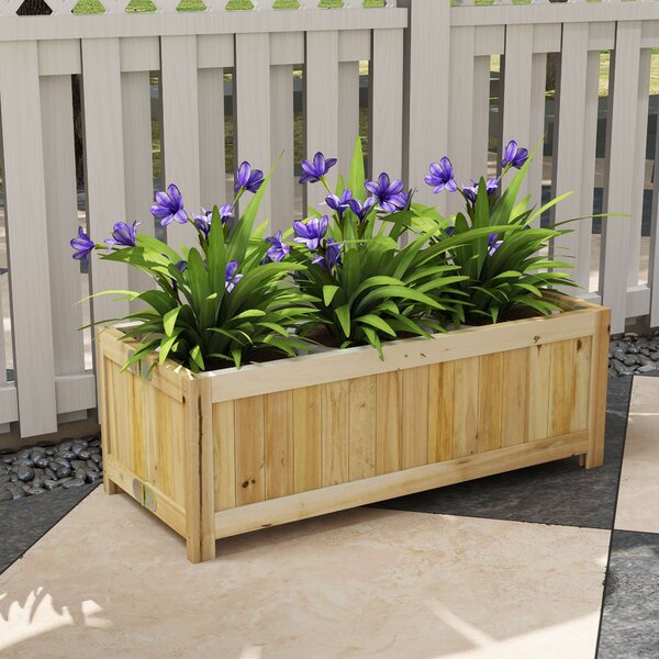 Outsunny Fioriera in Legno Pieghevole da Esterno, Orto Rialzato da Balcone, Orto in Cassetta Richiudibile con Base Drenante, 70x30x25cm|Aosom