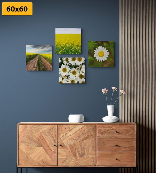Set di quadri – Prato pieno di fiori