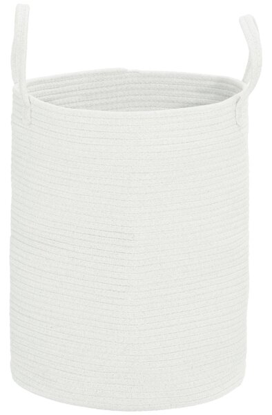 DecHome Cesto Portabiancheria da 36L Portatile e Pieghevole con Manici in Cotone Naturale 38x45 cm colore Crema - 170CWS419