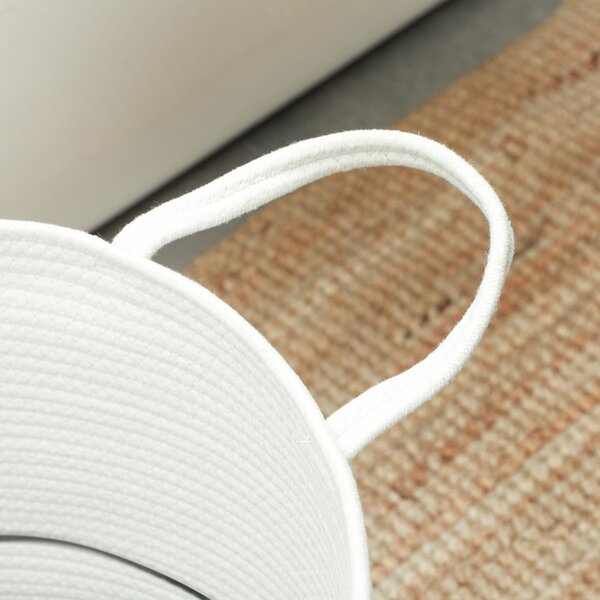 DecHome Cesto Portabiancheria da 36L Portatile e Pieghevole con Manici in Cotone Naturale 38x45 cm colore Crema - 170CWS419