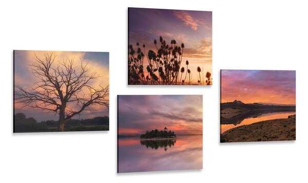 Set di quadri – Natura piena di colori romantici