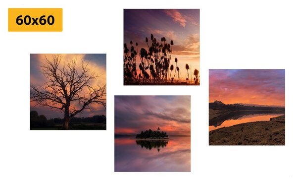 Set di quadri – Natura piena di colori romantici