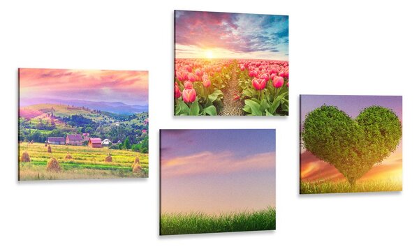 Set di quadri – Natura in colori pastello