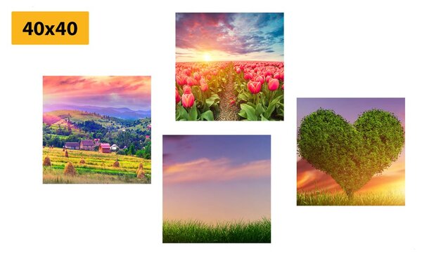 Set di quadri – Natura in colori pastello