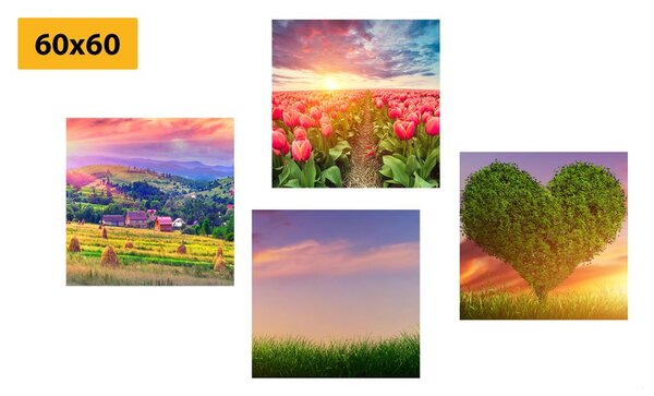 Set di quadri – Natura in colori pastello