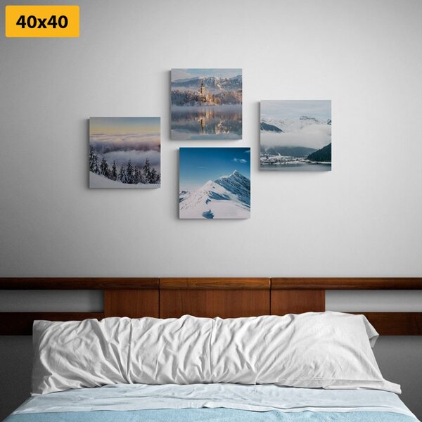 Set di quadri – Montagne innevate