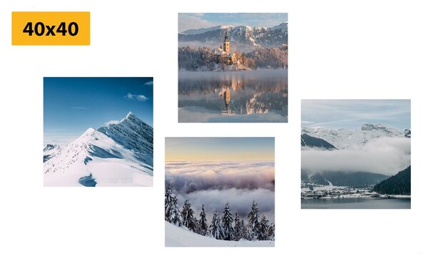 Set di quadri – Montagne innevate