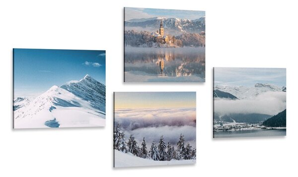 Set di quadri – Montagne innevate