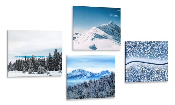 Set di quadri – Bellezze della natura innevata