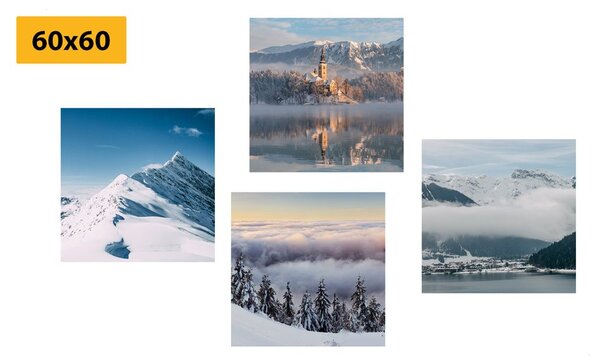 Set di quadri – Montagne innevate