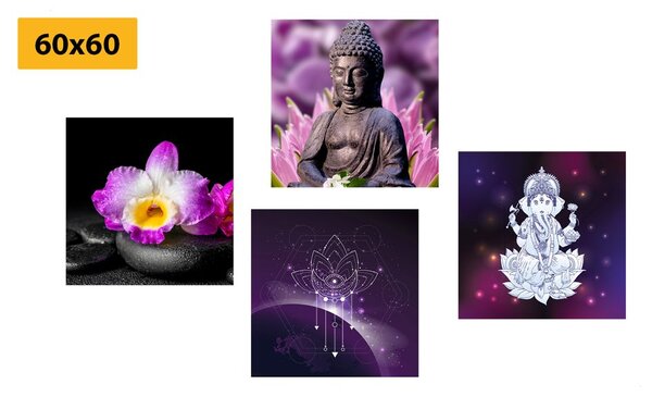 Set di quadri – Feng Shui in viola