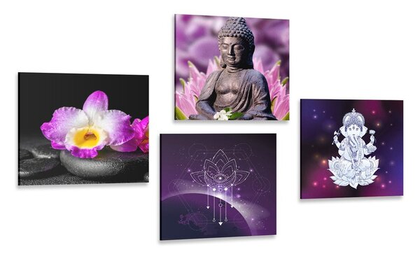 Set di quadri – Feng Shui in viola