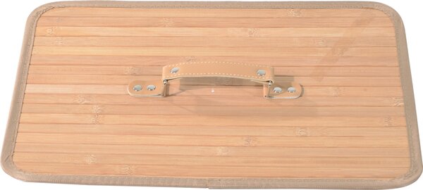 DecHome Cesto Portabiancheria in Bamb con Coperchio e Fodera Rimovibile 40x30x60 cm colore Legno - 17-850