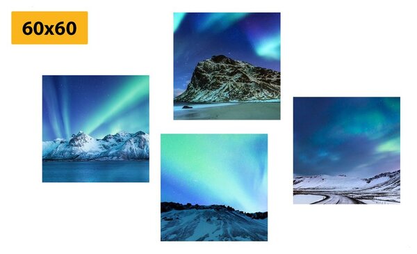 Set di quadri – Bellezza dell'aurora boreale