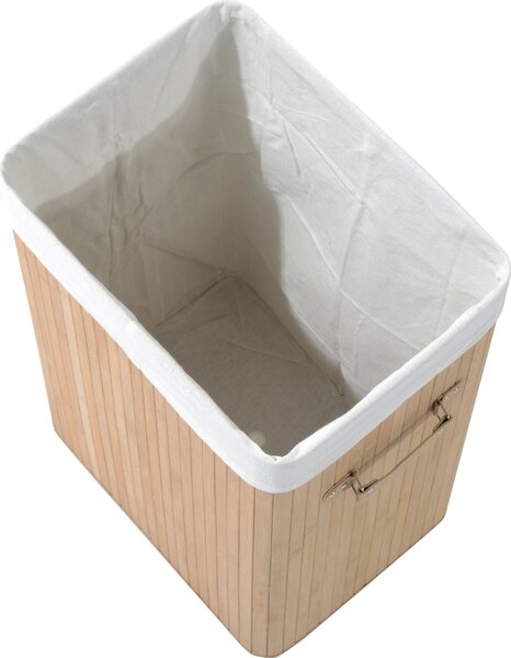 DecHome Cesto Portabiancheria in Bamb con Coperchio e Fodera Rimovibile 40x30x60 cm colore Legno - 17-850