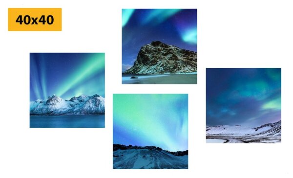 Set di quadri – Bellezza dell'aurora boreale