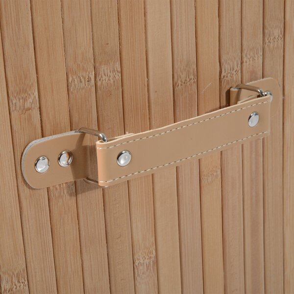 DecHome Cesto Portabiancheria in Bamb con Coperchio e Fodera Rimovibile 40x30x60 cm colore Legno - 17-850