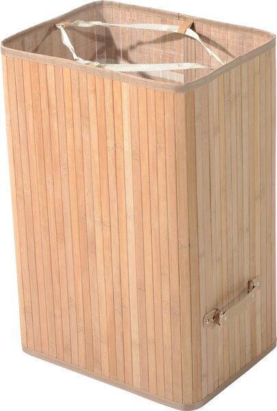 DecHome Cesto Portabiancheria in Bamb con Coperchio e Fodera Rimovibile 40x30x60 cm colore Legno - 17-850