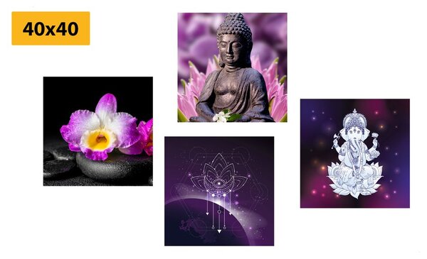 Set di quadri – Feng Shui in viola
